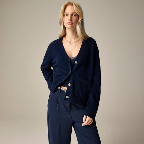 Cashmere patch-pocket cardigan