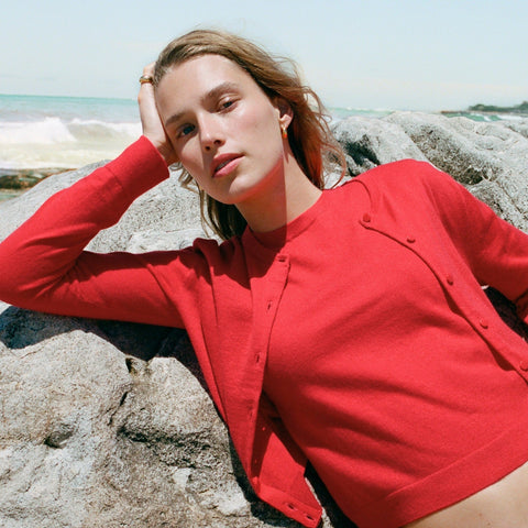 Featherweight cashmere-blend cropped sweater shell