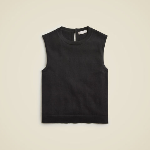 Featherweight cashmere-blend cropped sweater shell