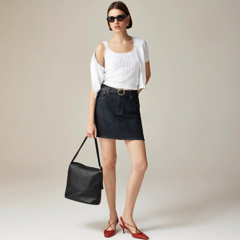 Pointelle sweater-tank in premium ultrafine cotton