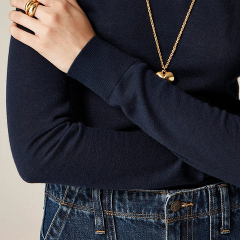 Carolyn fitted crewneck sweater in merino wool