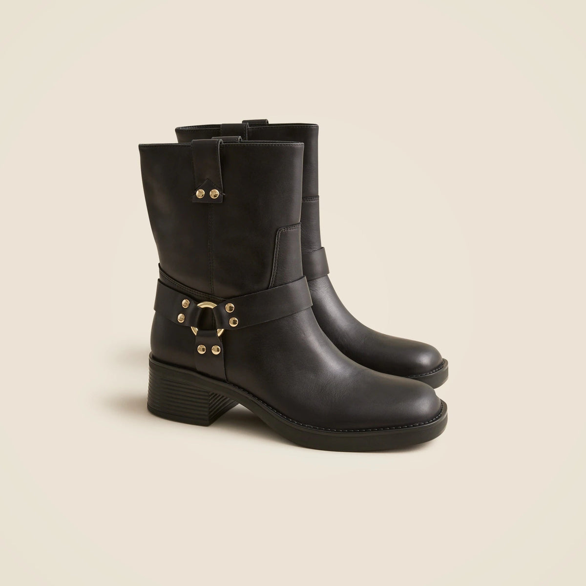 Moto ankle boots in distressed leather