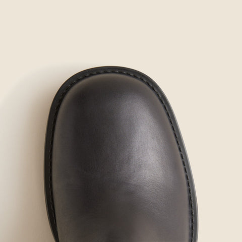 Moto ankle boots in distressed leather