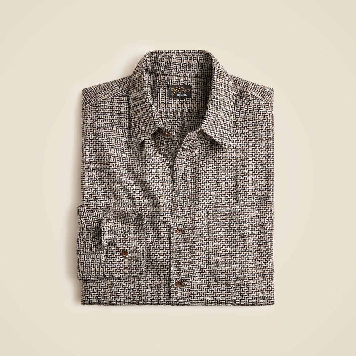 Cotton-cashmere blend shirt in check