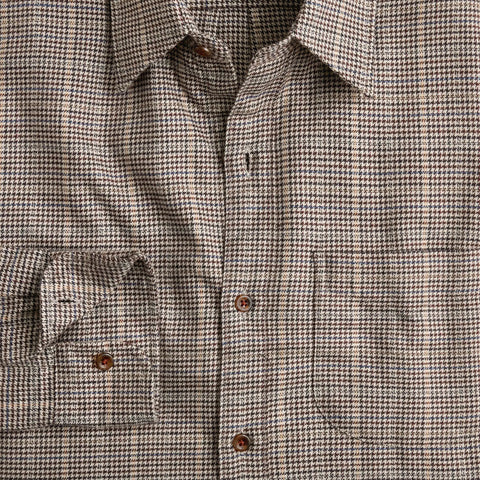 Cotton-cashmere blend shirt in check