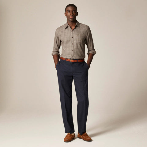 Cotton-cashmere blend shirt in check