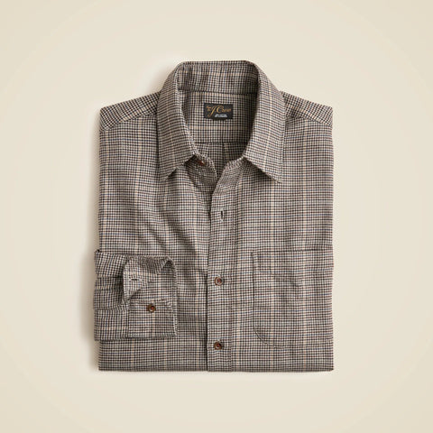 Cotton-cashmere blend shirt in check