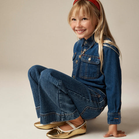 Girls' Sailor stretch denim trouser