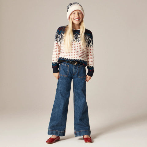 Girls' Sailor stretch denim trouser