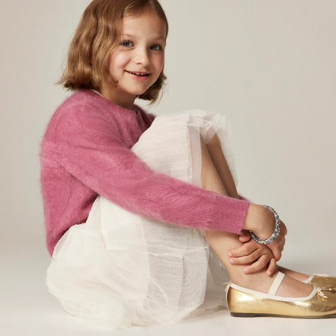 Girls' pleated midi skirt in tulle