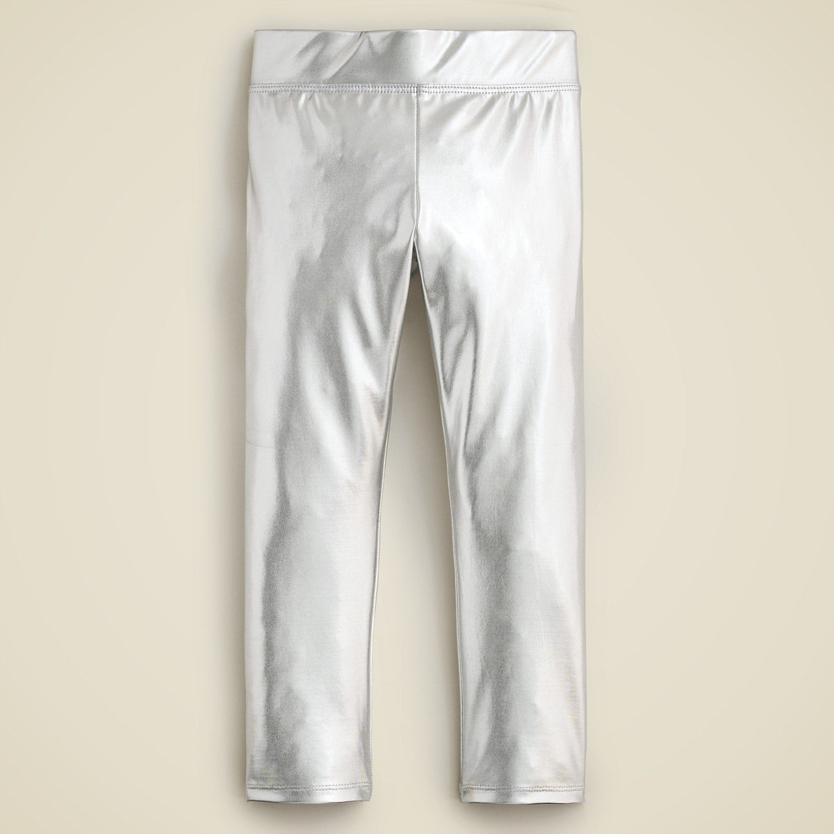 Girls' metallic faux-leather leggings