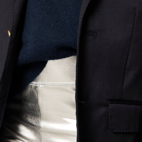 Girls' metallic faux-leather leggings