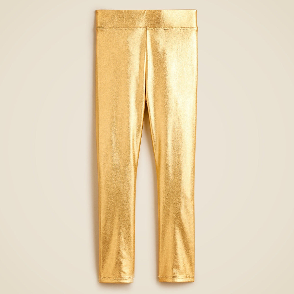 Girls' metallic faux-leather leggings