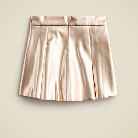 Girls' pleated pull-on skirt in metallic