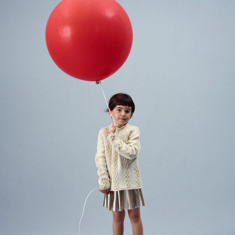 Girls' pleated pull-on skirt in metallic