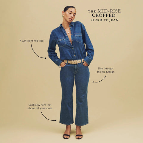 Petite mid-rise kickout jean