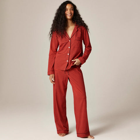 Dreamy cotton-blend pajama pant set in stripe