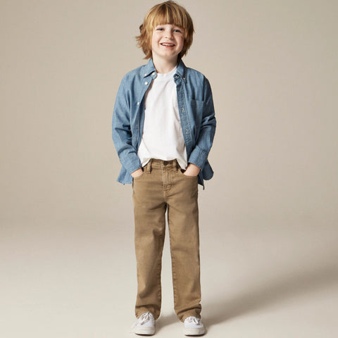 Kids' Straight-fit garment-dyed stretch jean