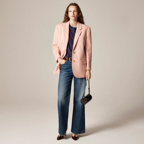 Relaxed premium-weight cropped T-shirt in stripe