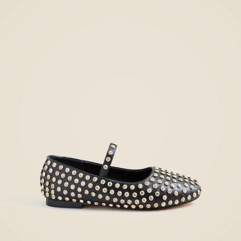 Girls' jewel-embellished ballet flats