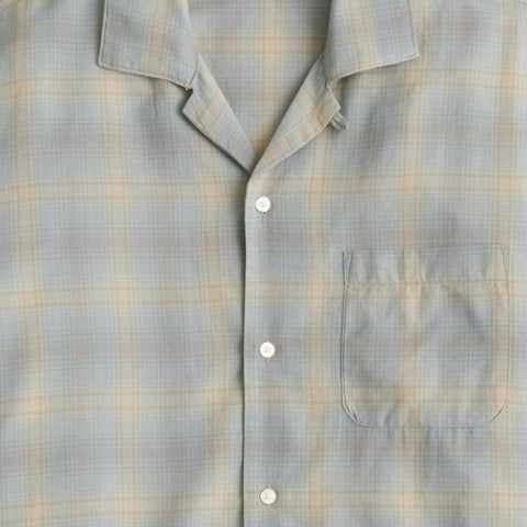 Short-sleeve cotton gauze camp-collar shirt