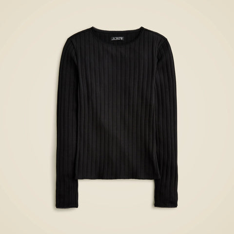 Pointelle long-sleeve T-shirt