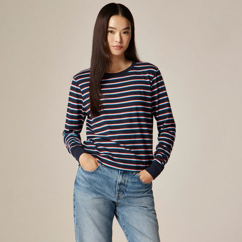 Vintage jersey long-sleeve T-shirt in stripe
