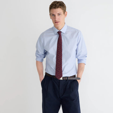 Slim Bowery wrinkle-free dress shirt with spread collar