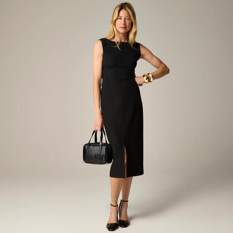 Pencil midi skirt in four-season stretch