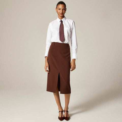 Pencil midi skirt in four-season stretch