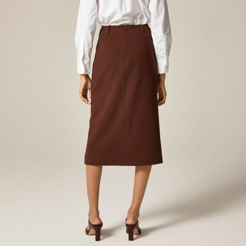 Pencil midi skirt in four-season stretch