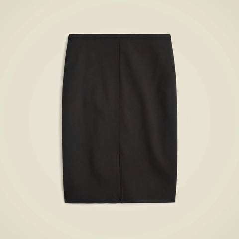 Pencil knee-length skirt in Italian bi-stretch wool blend