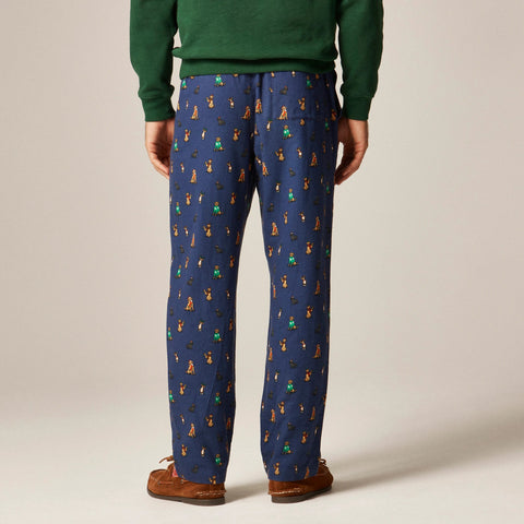 Flannel pajama pant in print