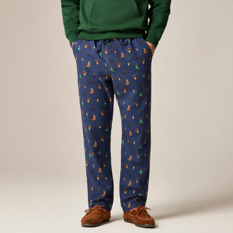 Flannel pajama pant in print