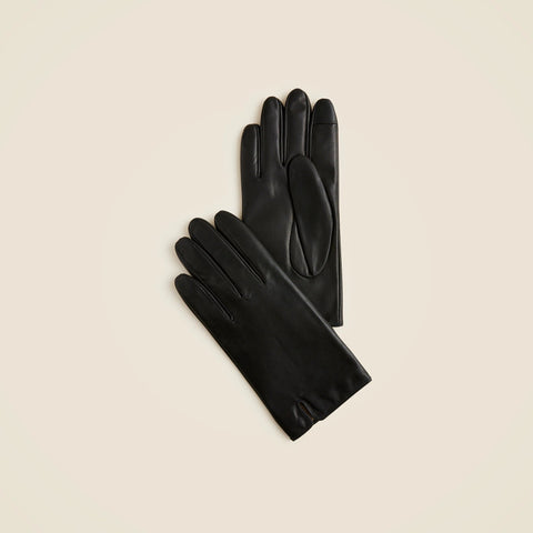 Leather tech-touch gloves