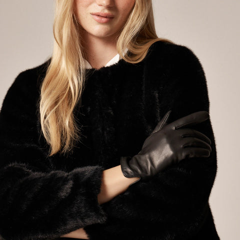 Leather tech-touch gloves