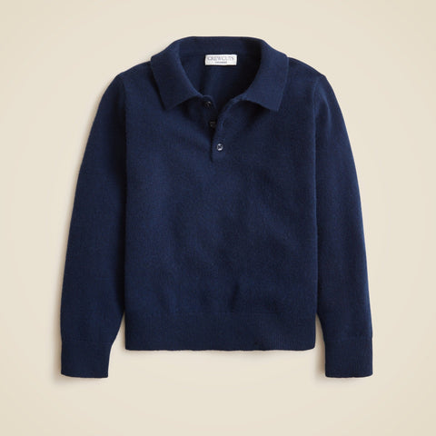 Kids' cashmere collared pullover