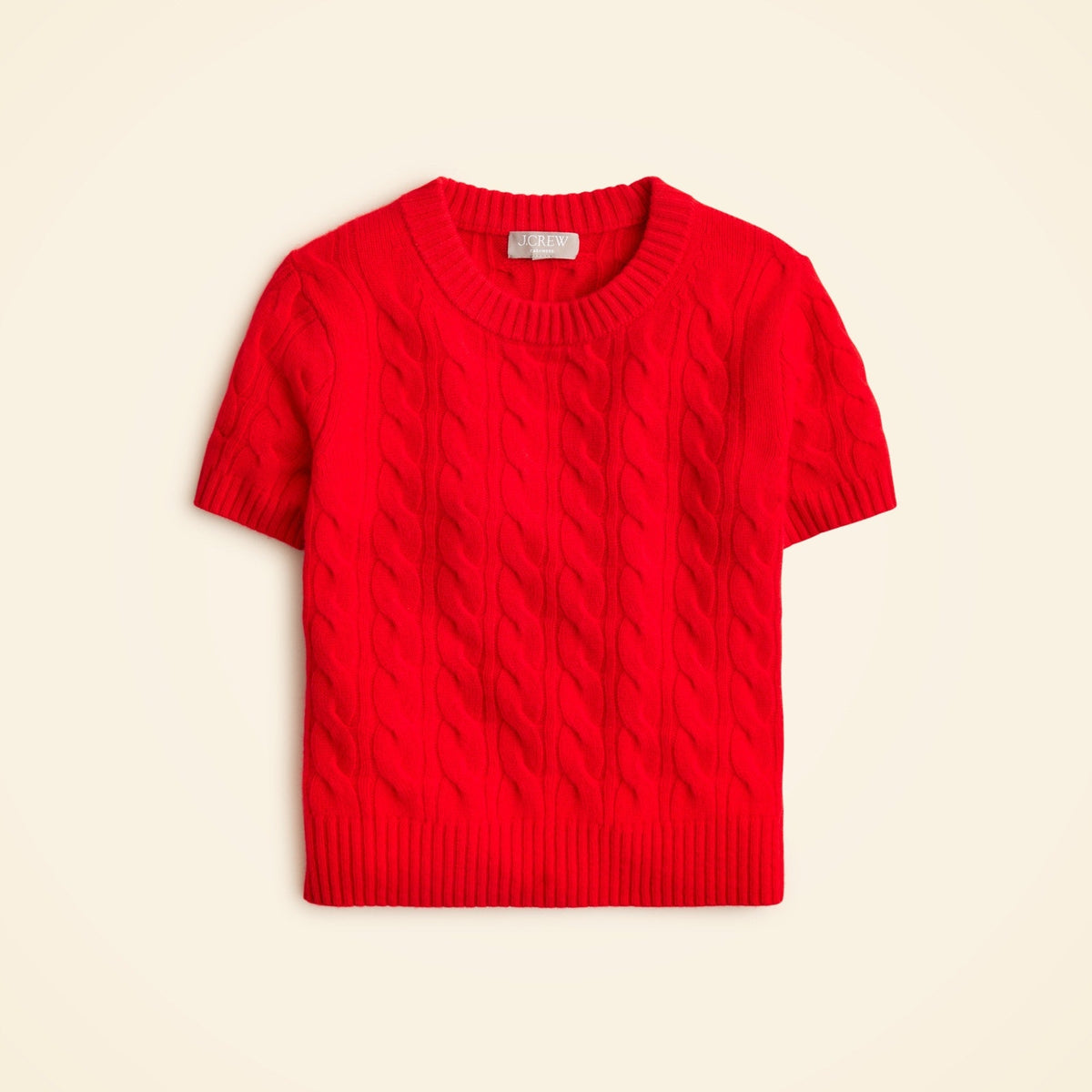 Cashmere cable-knit T-shirt