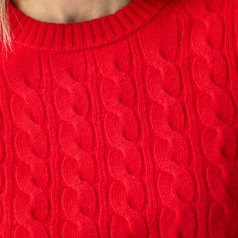 Cashmere cable-knit T-shirt