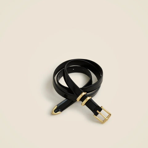 Thin spazzolato Italian leather belt