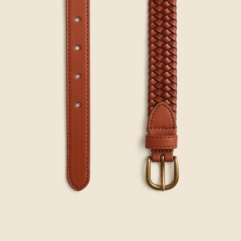 Kids' stretchy woven leather belt