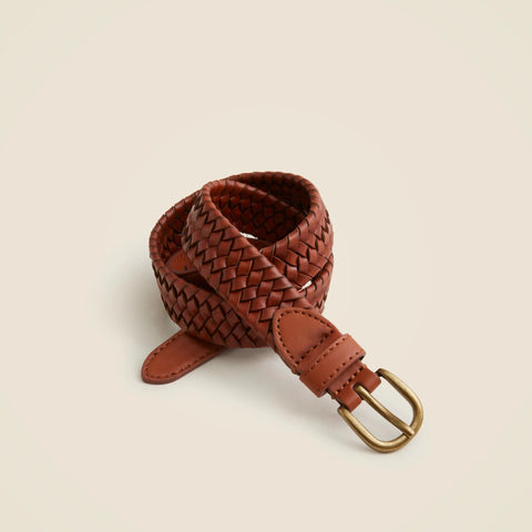 Kids' stretchy woven leather belt