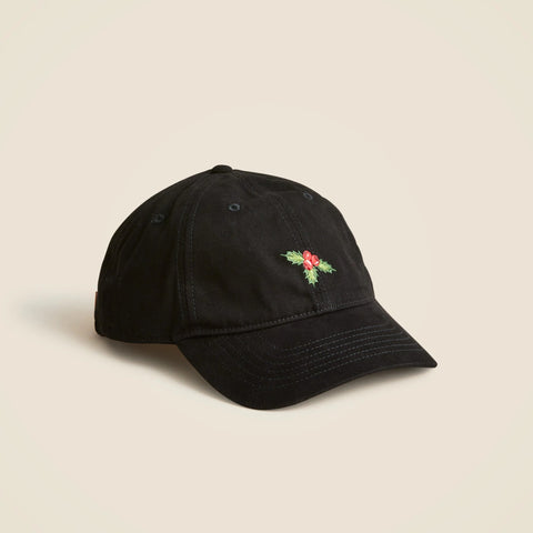 Embroidered canvas baseball cap