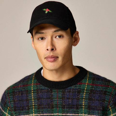 Embroidered canvas baseball cap