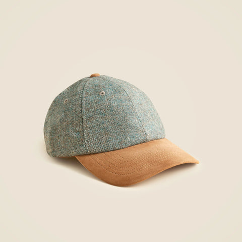 Wool tweed baseball cap