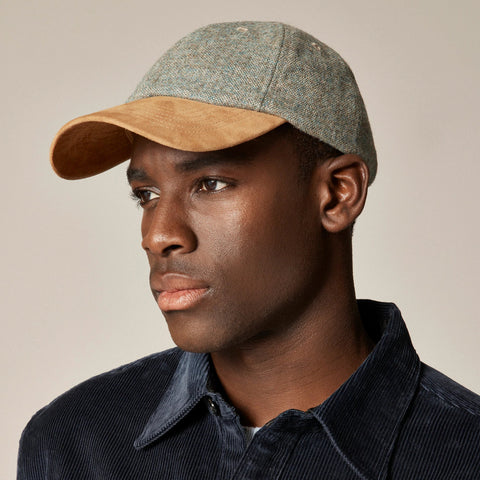 Wool tweed baseball cap