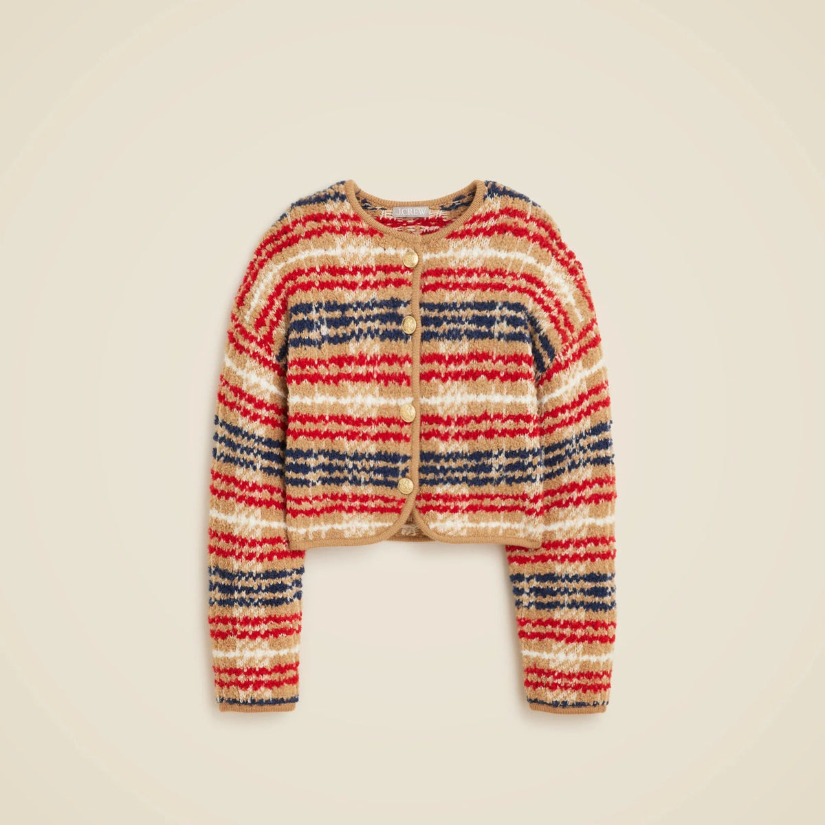 Sweater lady jacket in plaid bouclé yarn