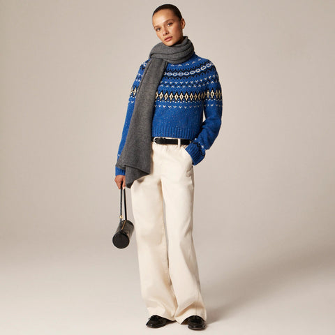 Fair Isle wide-mockneck sweater