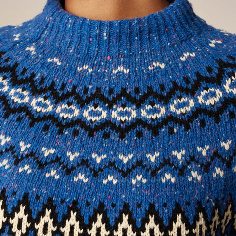 Fair Isle wide-mockneck sweater
