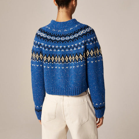 Fair Isle wide-mockneck sweater